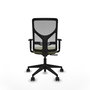 PIQUERAS Y CRESPO Chaise Motilla Synchro Vert olive et Gris, Base pyramidale noire, Accoudoir 1D