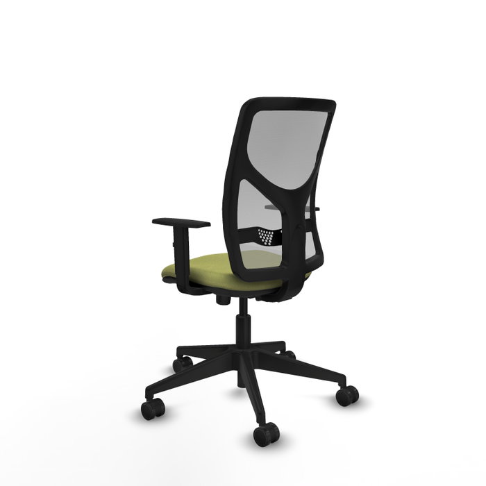 PIQUERAS Y CRESPO Chaise Motilla Synchro Vert olive et Gris, Base pyramidale noire, Accoudoir 1D PIQUERAS Y CRESPO Chaise Motilla Synchro Vert olive et Gris, Base pyramidale noire, Accoudoir 1D
