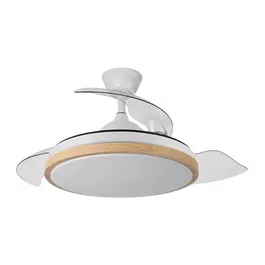 Evros 107d Ventilateur DC 59W 6980lm Blanc/Haya avec 3 Asps Dépliables 3000-4000-6000K Télécommande Intensité Temporisateur Mémoire