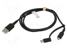 GOOBAY Câble USB 2.0 avec prises USB A, Micro USB B et USB C - 1m
