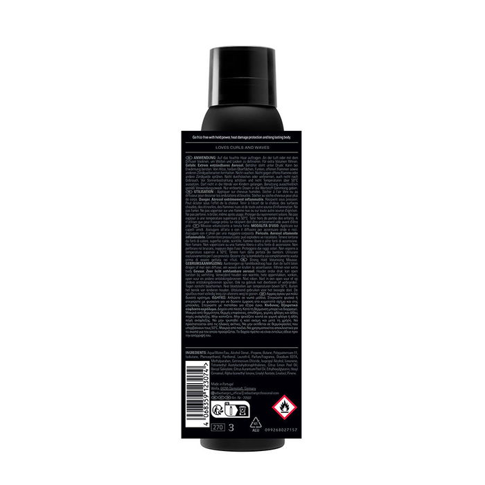 Sebastian Professionals Mousse Forte Volumisante à Tenue Forte 200 ml - Pour Cheveux Bouclés et Ondulés - Volume et Texture Durable - Protection Thermique