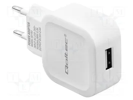 QOLTEC Chargeur USB 12W 5V 2,4A Blanc