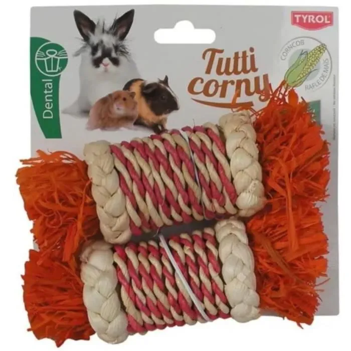 Tyrol - Ballotins feuilles de maïs x2 pour rongeurs - Accessoire à ronger sain et décoratif - 17 x 5.6 x 5.6 cm Tyrol - Ballotins feuilles de maïs x2 pour rongeurs - Accessoire à ronger sain et décoratif - 17 x 5.6 x 5.6 cm