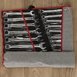 KS TOOLS 922.0075 Jeu de 25 clés mixtes métriques chromé vanadium, fourche 15°, DIN 3113, en trousse 6 à 34 mm