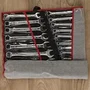 KS TOOLS 922.0075 Jeu de 25 clés mixtes métriques chromé vanadium, fourche 15°, DIN 3113, en trousse 6 à 34 mm