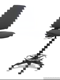 Tabouret Taburete Elche Contact permament de base Tissu Gris foncé Structure polyamide noire Sans accoudoirs Sans appui-tête Roulettes en nylon 50 mm