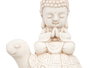 Ibergarden Figure Bouddha Tortue Résine Blanc et Marron 33.5x41x27 cm (Set de 2)