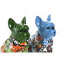 Home ESPRIT Figurine Décorative Chien Bleu Vert Multicouleur (2 Unités) de 9,5 x 13 x 16 CM