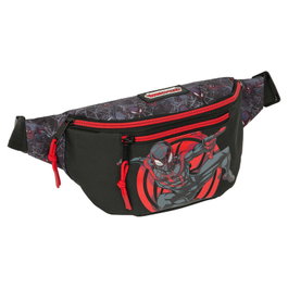 SAFTA Riñonera Miles Morales Spiderman Marvel, Sac banane 23x9x12 cm, Compartiment principal et poche avant à fermeture à glissière, Sangles ajustables