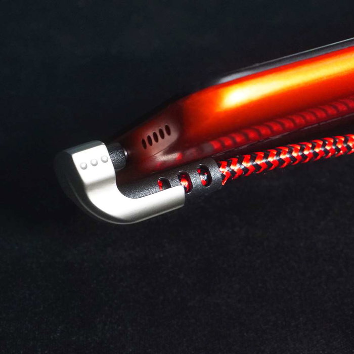 Elbe CA-199 Câble Gaming et Charge USB-A vers Type-C 1 mètre, Angle 90°, Nylon Tressé, Connecteurs Aluminium