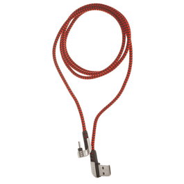 Elbe CA-199 Câble Gaming et Charge USB-A vers Type-C 1 mètre, Angle 90°, Nylon Tressé, Connecteurs Aluminium