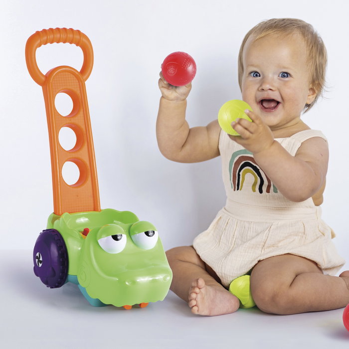 Tachan Jouet Crocodile Lance-Balles Éducatif pour Enfants, Motricité Fine et Grossière, Multilingue, à Partir de 12 Mois