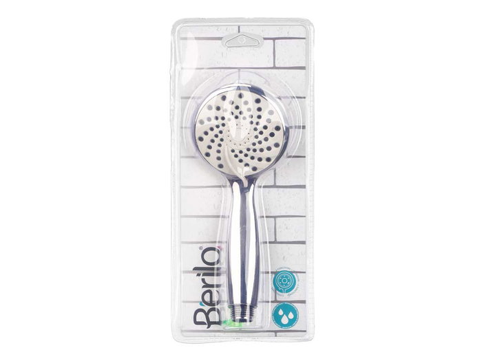 Berilo Pommeau de Douche Gris 8.5x21x8.5 cm 2 Fonctions (Set de 12)