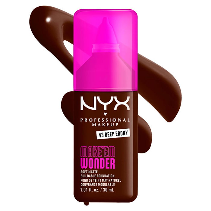 NYX Professional Make Up Soft Matte Foundation Fond de teint couvrant mate longue tenue 24h 30 ml Deep Ebony NYX Professional Make Up Soft Matte Foundation Fond de teint couvrant mate longue tenue 24h 30 ml Deep Ebony