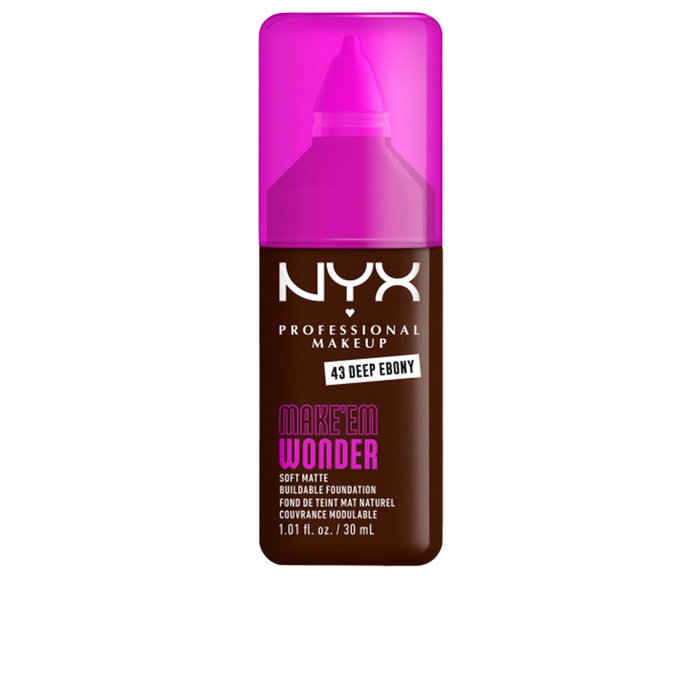NYX Professional Make Up Soft Matte Foundation Fond de teint couvrant mate longue tenue 24h 30 ml Deep Ebony NYX Professional Make Up Soft Matte Foundation Fond de teint couvrant mate longue tenue 24h 30 ml Deep Ebony