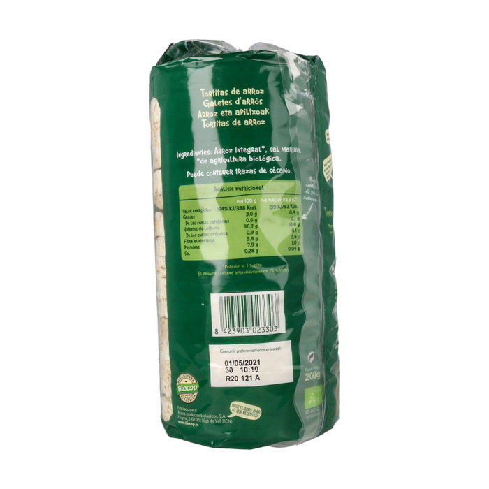 Biocop Tortitas de Arroz Clásicas au sel marin, 200g