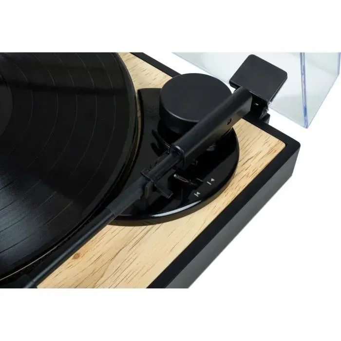 Thomson TT300 - Platine tourne-disques vintage en bois noir - Vitesses 33/45 tours - Tête de lecture Audio-Technica AT3600L - Qualité sonore optimale