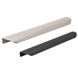 SYSTEM Tirador de aluminio Biel, negro mate, montaje en canto, 256 mm de entraxe