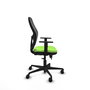 Chaise Jorquera Synchrone/Traslack tissu Vert pistache Maille Noir Base en nylon noir Accoudoir 1D Sans appui-tête Roulettes 65mm nylon