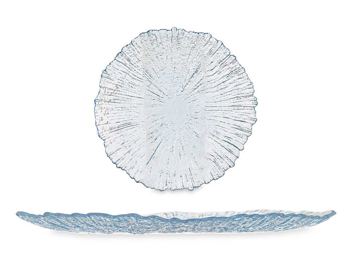 VIVALTO Plat plat bleu 28 cm en cristal