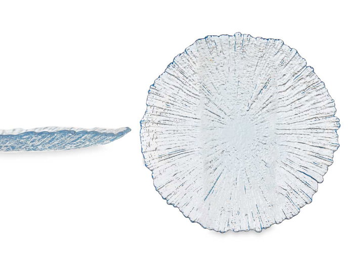 VIVALTO Plat plat bleu 28 cm en cristal