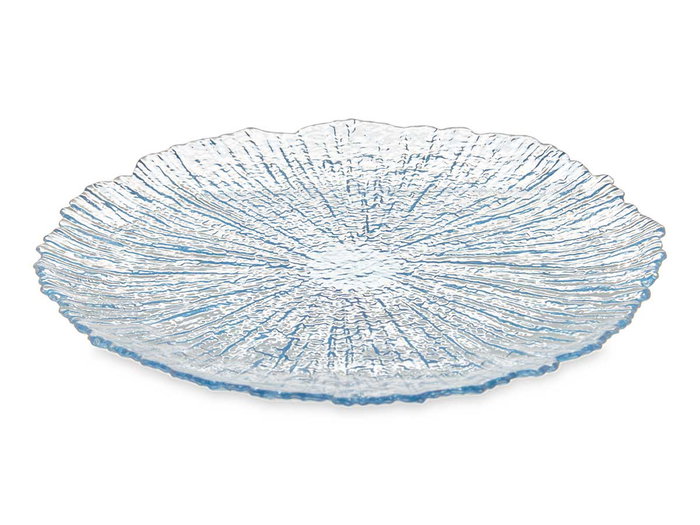 VIVALTO Plat plat bleu 28 cm en cristal