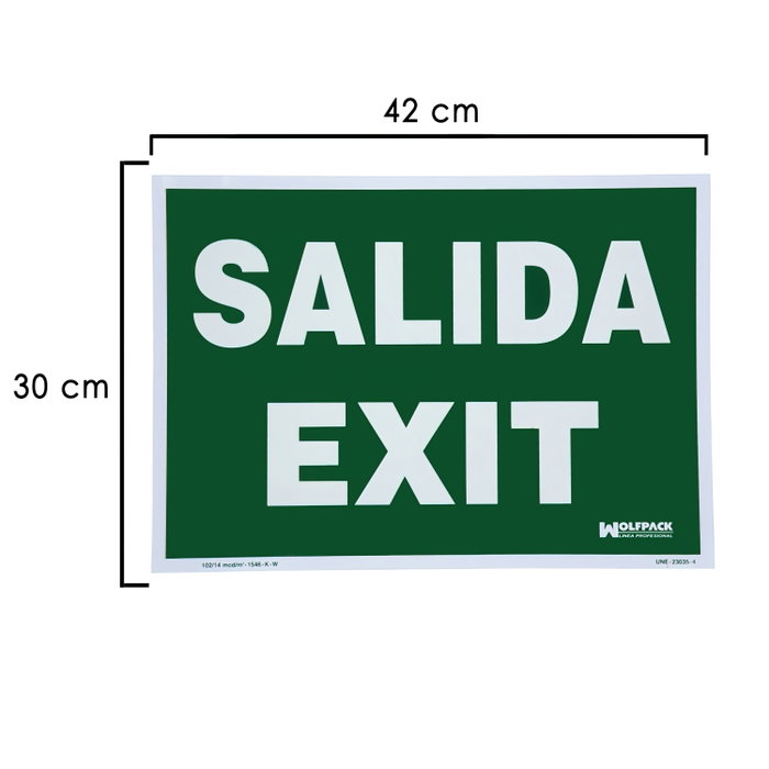 WOLFPACK LINEA PROFESIONAL Panneau sortie Exit 30x42 cm WOLFPACK LINEA PROFESIONAL Panneau sortie Exit 30x42 cm