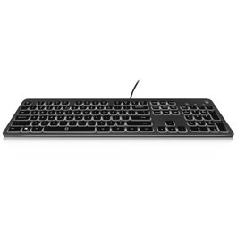 Ewent EW3269 Clavier USB Multimédia Rétroéclairé avec Repose-Poignet, Disposition Espagnole (ES), Touches Silencieuses