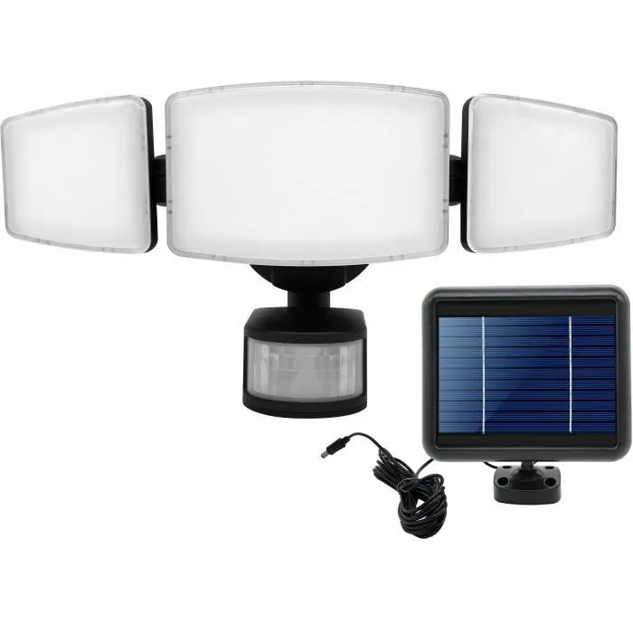 GALIX Spot Solaire 3 Têtes 1000LM avec Détecteur de Présence, 2.5W, Détection 10m, Éclairage Extérieur GALIX Spot Solaire 3 Têtes 1000LM avec Détecteur de Présence, 2.5W, Détection 10m, Éclairage Extérieur