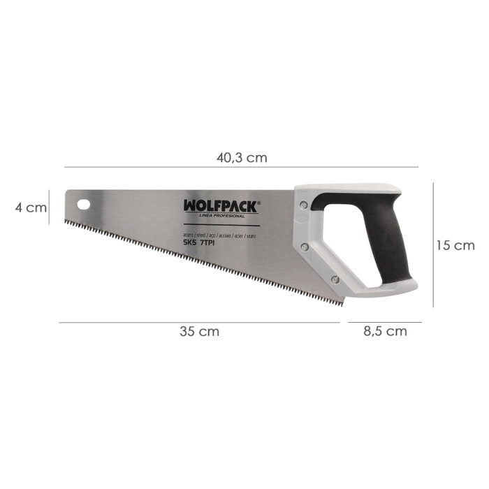 WOLFPACK LINEA PROFESIONAL Serrucho de menuisier bimatériau 14 pouces