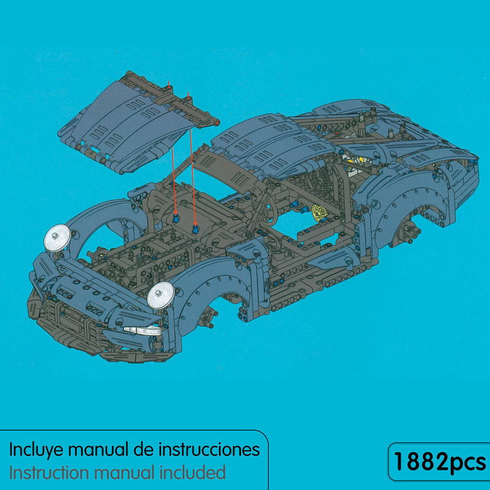 IM Master Set de construction Voiture de sport 1882 Pièces, 1:10, Doré et Bleu foncé