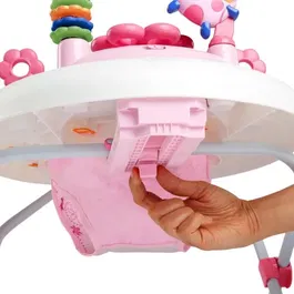 Bright Starts Trotteur évolutif 2-en-1 JuneBerry Delight rose pour fille - Station de jeux électronique amovible avec lumière et sons - Siège à hauteur réglable