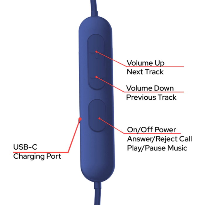 Verbatim TruSound Pro Neckband Earbuds Bleu 30204