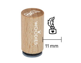 Woodies Mini Sceau en Bois et Caoutchouc 15x25mm