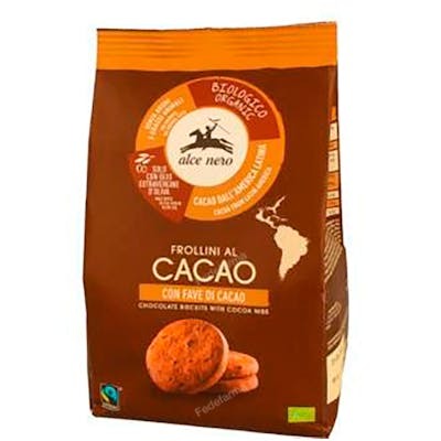 ALCE NERO Biscuits au Cacao et Fèves de Cacao BIO 250 g ALCE NERO Biscuits au Cacao et Fèves de Cacao BIO 250 g
