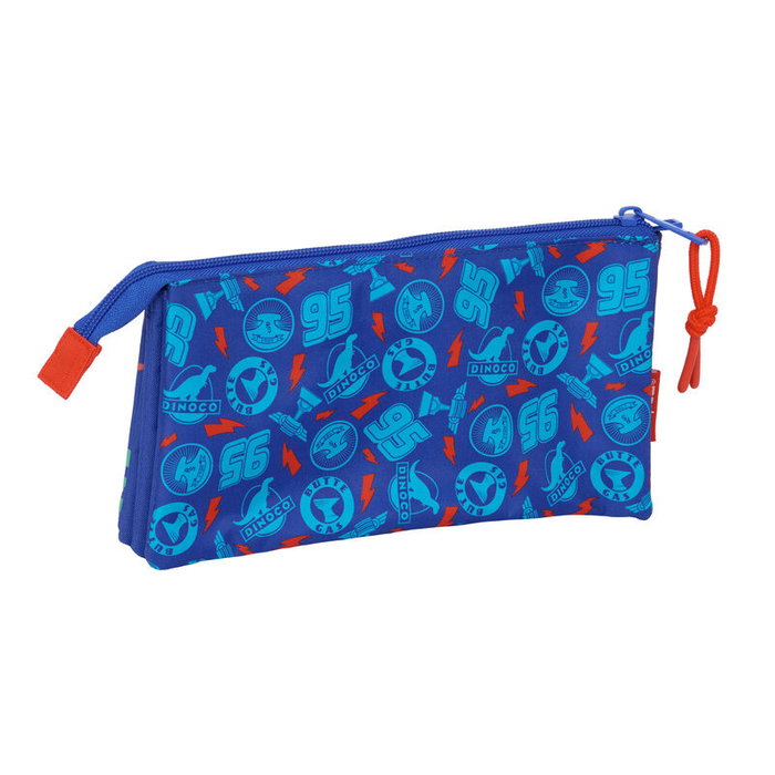 SAFTA Sac Porte-Tout Triple Disney Pixar Cars - 3 compartiments avec fermetures éclair, poche intérieure, dimensions 22 x Three x 12 cm