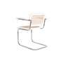 Chaise à Accoudoirs DKD Home Decor Blanc Argenté Naturel Rotin Bois 65,5 x 62 x 79 cm