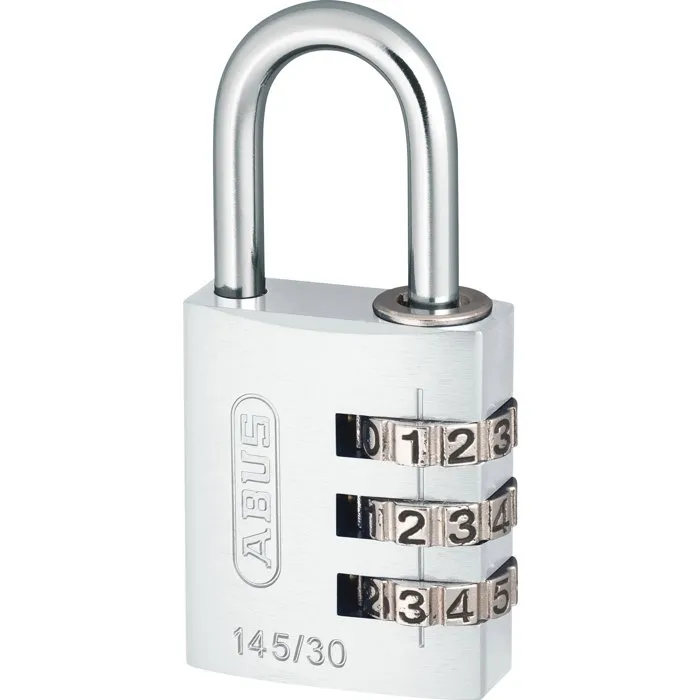 Abus 145/30 Cadenas à combinaison 3 chiffres Aluminium argent