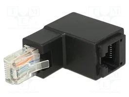 DELOCK Adaptateur Cat 6 RJ45 Socle et Prise Angulaire Haute Noir