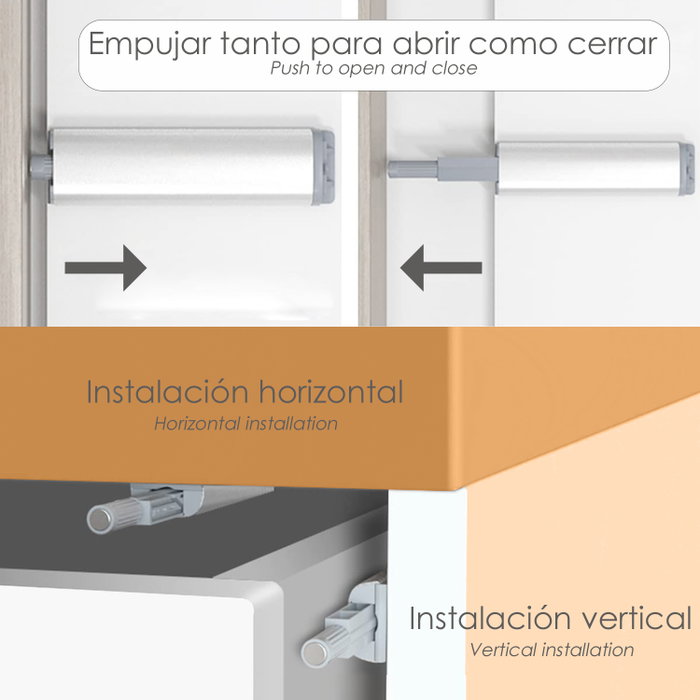 WOLFPACK LINEA PROFESIONAL Lot de 2 aimants de pression magnétiques pour porte de placard