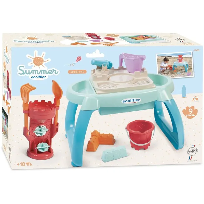 Ecoiffier 4603 Table de jeu Sable et Eau avec accessoires - Jeu d'extérieur pour enfants à partir de 18 mois
