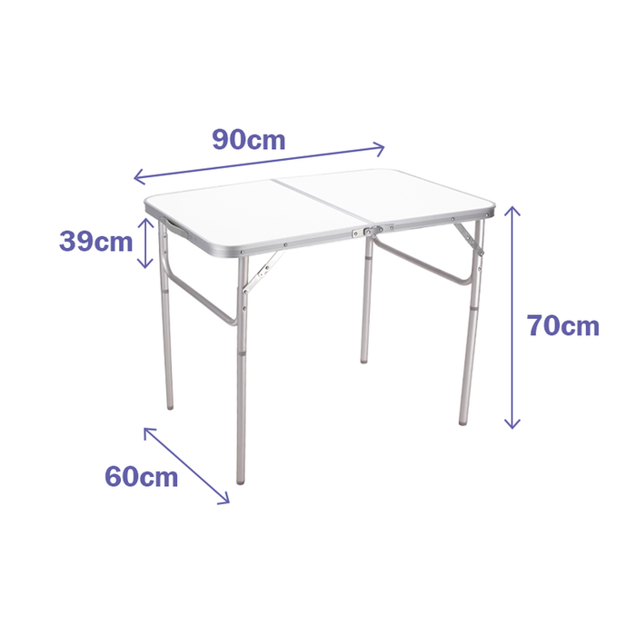 Marbueno Mesa Pliante Aluminium Blanc 90x60x39/70 cm MARBUENO SUMMER 10031B