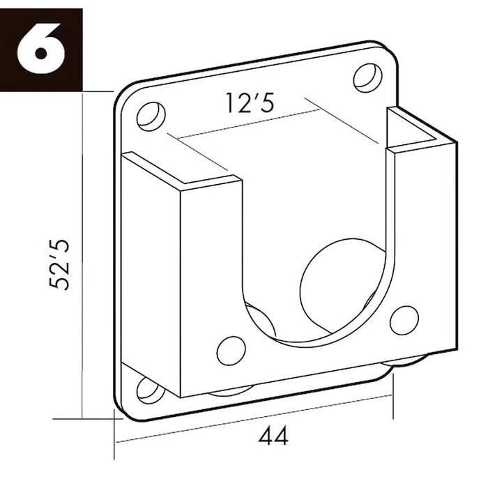 WOLFPACK LINEA PROFESIONAL Support de volet réa zingué pour roulements de 28 mm