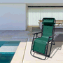 Marbueno Chaise Longue Pliable Acier avec Coussin Jardin et Piscine 90x65x108 cm Gravité Zéro Vert 10008