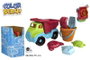 Color Baby Camion de Plage 30 cm avec Pelle, Râteau, Seau et 3 Moules - Jouet en Plastique - Instructions Multilingues