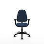 PIQUERAS Y CRESPO Chaise de bureau Algarra, Simili cuir bleu marine, Accoudoirs 2D, Roulettes parquet