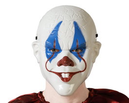 Atosa Masque de Clown Chauve avec Maquillage Bleu et Dents Marquées