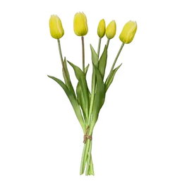Everlands Bouquet de tulipes jaunes artificielles en polypropylène 15 x 15 x 40 cm