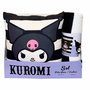 SANRIO Set Manga Polaire + Coussin Kuromi Hello Kitty - Manta 100x140 cm et Coussin 35x35 cm