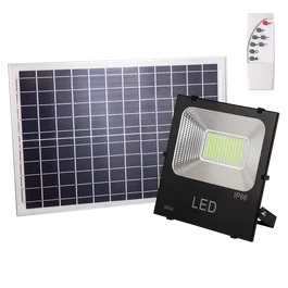 Projecteur LED Solaire 100W 10000 Lumen 6000K avec Capteur, Panneau 6V/25W et Télécommande, Kit d'Éclairage Extérieur Automatique à Bande LED